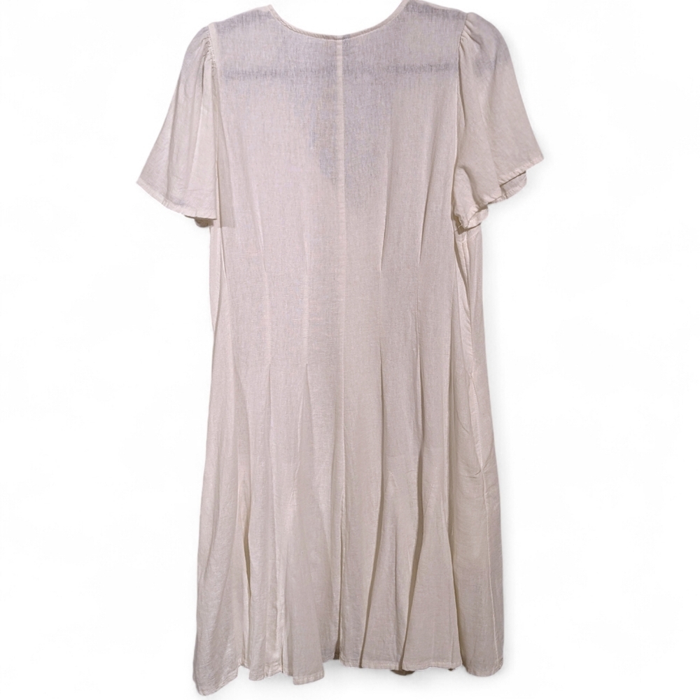 🤍NWOT Universal Thread White Linen-Blend Button-Front Mini Dress Size Medium 🤍 - Picture 5 of 8